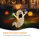 Glitzhome 35.5"H Lighted Halloween 2.5D Ghosts Outdoor Décor with 70 warm White LED Lights （KD）