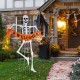 Glitzhome 86.25"H Lighted Halloween 2D Skeleton Outdoor Décor with 220 warm White LED Lights （KD）