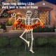 Glitzhome 86.25"H Lighted Halloween 2D Skeleton Outdoor Décor with 220 warm White LED Lights （KD）