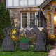 Glitzhome Set of 3  Lighted  Halloween 2.5D Witches with Cauldron Outdoor Décor with 340 Warm White LED Lights （KD）