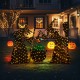 Glitzhome Set of 3  Lighted  Halloween 2.5D Witches with Cauldron Outdoor Décor with 340 Warm White LED Lights （KD）