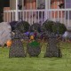 Glitzhome Set of 3  Lighted  Halloween 2.5D Witches with Cauldron Outdoor Décor with 340 Warm White LED Lights （KD）