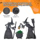 Glitzhome Set of 3  Lighted  Halloween 2.5D Witches with Cauldron Outdoor Décor with 340 Warm White LED Lights （KD）