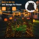 Glitzhome Set of 3  Lighted  Halloween 2.5D Witches with Cauldron Outdoor Décor with 340 Warm White LED Lights （KD）