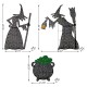 Glitzhome Set of 3  Lighted  Halloween 2.5D Witches with Cauldron Outdoor Décor with 340 Warm White LED Lights （KD）
