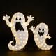 Glitzhome Set of 2 Lighted Halloween 2.5D Ghosts Family Outdoor Décor with 80L+50L Warm White LED Lights （KD）