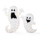 Glitzhome Set of 2 Lighted Halloween 2.5D Ghosts Family Outdoor Décor with 80L+50L Warm White LED Lights （KD）