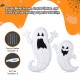 Glitzhome Set of 2 Lighted Halloween 2.5D Ghosts Family Outdoor Décor with 80L+50L Warm White LED Lights （KD）