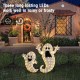 Glitzhome Set of 2 Lighted Halloween 2.5D Ghosts Family Outdoor Décor with 80L+50L Warm White LED Lights （KD）