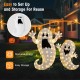 Glitzhome Set of 2 Lighted Halloween 2.5D Ghosts Family Outdoor Décor with 80L+50L Warm White LED Lights （KD）