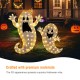 Glitzhome Set of 2 Lighted Halloween 2.5D Ghosts Family Outdoor Décor with 80L+50L Warm White LED Lights （KD）