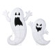 Glitzhome Set of 2 Lighted Halloween 2.5D Ghosts Family Outdoor Décor with 80L+50L Warm White LED Lights （KD）
