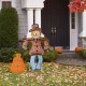 Glitzhome Set of 2 Lighted Fall 2.5D Scarecrow & Pumpkin Outdoor Décor with 80L+30L Warm White LED Lights （KD）
