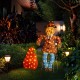 Glitzhome Set of 2 Lighted Fall 2.5D Scarecrow & Pumpkin Outdoor Décor with 80L+30L Warm White LED Lights （KD）