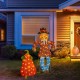 Glitzhome Set of 2 Lighted Fall 2.5D Scarecrow & Pumpkin Outdoor Décor with 80L+30L Warm White LED Lights （KD）