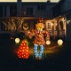 Glitzhome Set of 2 Lighted Fall 2.5D Scarecrow & Pumpkin Outdoor Décor with 80L+30L Warm White LED Lights （KD）
