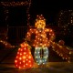 Glitzhome Set of 2 Lighted Fall 2.5D Scarecrow & Pumpkin Outdoor Décor with 80L+30L Warm White LED Lights （KD）