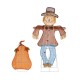 Glitzhome Set of 2 Lighted Fall 2.5D Scarecrow & Pumpkin Outdoor Décor with 80L+30L Warm White LED Lights （KD）