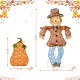 Glitzhome Set of 2 Lighted Fall 2.5D Scarecrow & Pumpkin Outdoor Décor with 80L+30L Warm White LED Lights （KD）