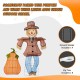 Glitzhome Set of 2 Lighted Fall 2.5D Scarecrow & Pumpkin Outdoor Décor with 80L+30L Warm White LED Lights （KD）