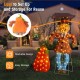 Glitzhome Set of 2 Lighted Fall 2.5D Scarecrow & Pumpkin Outdoor Décor with 80L+30L Warm White LED Lights （KD）