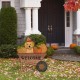 Glitzhome 36.25“L Lighted Fall  Pumpkin Wheel Barrow with Labrador Outdoor Décor with 130 Warm White LED Lights （KD）