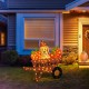 Glitzhome 36.25“L Lighted Fall  Pumpkin Wheel Barrow with Labrador Outdoor Décor with 130 Warm White LED Lights （KD）