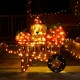 Glitzhome 36.25“L Lighted Fall  Pumpkin Wheel Barrow with Labrador Outdoor Décor with 130 Warm White LED Lights （KD）