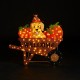 Glitzhome 36.25“L Lighted Fall  Pumpkin Wheel Barrow with Labrador Outdoor Décor with 130 Warm White LED Lights （KD）
