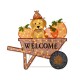 Glitzhome 36.25“L Lighted Fall  Pumpkin Wheel Barrow with Labrador Outdoor Décor with 130 Warm White LED Lights （KD）