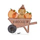 Glitzhome 36.25“L Lighted Fall  Pumpkin Wheel Barrow with Labrador Outdoor Décor with 130 Warm White LED Lights （KD）