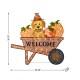 Glitzhome 36.25“L Lighted Fall  Pumpkin Wheel Barrow with Labrador Outdoor Décor with 130 Warm White LED Lights （KD）