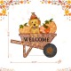 Glitzhome 36.25“L Lighted Fall  Pumpkin Wheel Barrow with Labrador Outdoor Décor with 130 Warm White LED Lights （KD）