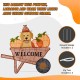 Glitzhome 36.25“L Lighted Fall  Pumpkin Wheel Barrow with Labrador Outdoor Décor with 130 Warm White LED Lights （KD）