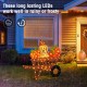 Glitzhome 36.25“L Lighted Fall  Pumpkin Wheel Barrow with Labrador Outdoor Décor with 130 Warm White LED Lights （KD）