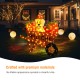 Glitzhome 36.25“L Lighted Fall  Pumpkin Wheel Barrow with Labrador Outdoor Décor with 130 Warm White LED Lights （KD）