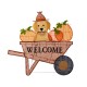 Glitzhome 36.25“L Lighted Fall  Pumpkin Wheel Barrow with Labrador Outdoor Décor with 130 Warm White LED Lights （KD）