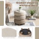 Glitzhome Modern Gradient Brown Upholstered Storage Ottoman or Accent Stool with Rubberwood Ball Feet