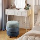 Glitzhome Modern Gradient Blue Upholstered Storage Ottoman or Accent Stool with Rubberwood Ball Feet