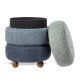 Glitzhome Modern Gradient Blue Upholstered Storage Ottoman or Accent Stool with Rubberwood Ball Feet