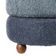 Glitzhome Modern Gradient Blue Upholstered Storage Ottoman or Accent Stool with Rubberwood Ball Feet