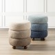 Glitzhome Modern Gradient Blue Upholstered Storage Ottoman or Accent Stool with Rubberwood Ball Feet