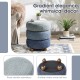 Glitzhome Modern Gradient Blue Upholstered Storage Ottoman or Accent Stool with Rubberwood Ball Feet