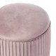 Glitzhome Modern Dusty Pink Pleated Velvet Upholstered Storage Ottoman or Accent Stool with Rubberwood Ball Feet