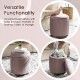 Glitzhome Modern Dusty Pink Pleated Velvet Upholstered Storage Ottoman or Accent Stool with Rubberwood Ball Feet