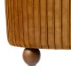 Glitzhome Modern Brown Pleated Velvet Upholstered Storage Ottoman or Accent Stool with Rubberwood Ball Feet