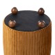 Glitzhome Modern Brown Pleated Velvet Upholstered Storage Ottoman or Accent Stool with Rubberwood Ball Feet