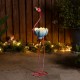 Glitzhome 26.25"H Metal Solar Standing Flamingo Garden Statue (KD)