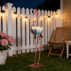 Glitzhome 26.25"H Metal Solar Standing Flamingo Garden Statue (KD)