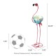 Glitzhome 26.25"H Metal Solar Standing Flamingo Garden Statue (KD)